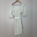 Faherty  Khai Poplin Dress in Birch size Small Belted Puff Sleeve Tie Waist $178 Photo 2
