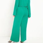Eloquii New!  Tie Front Knit Jumpsuit green,‎ plus size 20 Photo 3