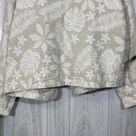 Tahari  Linen Blend Leaf Print Open Front Cardigan Jacket size L Large Photo 4