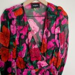 The Kooples  Dolce Vite Floral Mini Pink Longsleeve Dress Womens 100% Silk Size 0 Photo 6