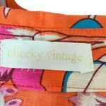 Cheeky Vintage Micquelle Orange Floral Flirty Shirt Dress Short Sleeve L 12 14 Size L Photo 4