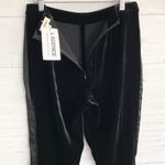 L'Agence L’agence Black Velvet Pants Satin Stripe Photo 5