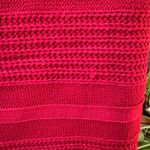 Unisex Red Cotton Knit Infinity Scarf, Tunnel Neck Photo 5