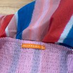 Oliphant Bubble Skirt Mini Dress Stripe Puff Sleeves Colorful size small Pink Photo 8