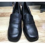 Calvin Klein Ventice Heeled Loafers Women's 7.5 Black Leather Slip-On Square Toe Photo 0