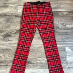 Peter Nygard NYGARD Luxe Slims Red Tartan Plaid Ankle Jeggings Womens MEDIUM (10-12) #129 Photo 0