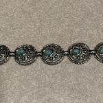 Sarah Coventry Bracelet Indian Treasure Vintage Faux Turquoise Silvertone Boho Silver Photo 3