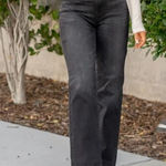 Judy Blue  Morgantown Washed Black Straight Leg Jean Size 25 Tummy Control Photo 0