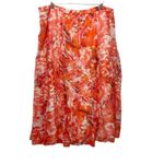 Coldwater Creek Women A Line Skirt PXL Pink Orange Whimsical Floral Silk Blend Photo 1