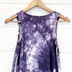 NEW Suzzi Womens S Tank Top Bohemian Tie Dye Purple White Fringe Summer Photo 2
