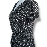 Talbots  XS Black White Polka Dot Faux Wrap Vneck Short Sleeve Top New With Tags Photo 1