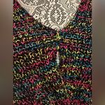 Jolie & Joy Twist Front Neon Speckle VNeck Sleeveless Knit Top Keyhole Black Size L Photo 11