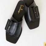 Lulus NWT EARLEENA BLACK SLIDE ON SANDALS Photo 3