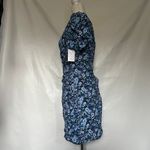 B Darlin B.DARLIN Fit n Flare Dark Floral Dress Sz 5 Blue Ruching Fairy Grunge Skater Photo 3
