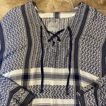 Rails Anthropologie  Lily Yarn Dyed Lace Up Embroidered V-neck Plaid Tunic Top XS Photo 5