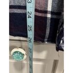Miami Blue/Burgundy Plaid Flannel Button Up Long Sleeve Shirt Size M Soft Photo 2