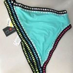Bar III  Weave It Hipster Bikini Bottoms Aqua M Photo 2