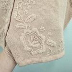 Cricket Lane Petites Vintage Pink Peach Knit Vest‎ Embellished Floral Grannycore Size M Photo 1