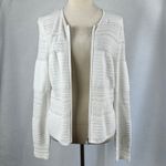 Ralph Lauren Lauren  White Knit Cardigan Sweater‎ Jacket Open Weave Womens Medium Photo 6