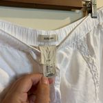 Joie  Wide Leg Pants 100% Linen Flax White Beachy Embroidered Details Womens XL Photo 3