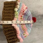 Handmade  Crochet Rainbow Strawberry Cupcake Beanie Winter Hat Cozy Comfy Warm Photo 4
