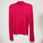 American Rag Cie women's Large long sleeve mock neck Raspberry Sorbet Ribbed Top Photo 6