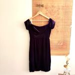 BCBG Max Azria Kerry Velvet Off Shoulder Plum Sheath Dress Photo 1