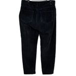 ZARA Corduroy Straight Leg High Rise Cropped Pants Trousers Raw Hem 31 Black Photo 3