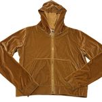 Fabletics  Hoodie Womens Small Orange Velour‎ Full Zip Kangaroo Pockets Athletic Photo 0