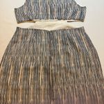 Forever 21 NWT Women Navy and Off White Striped Cut Out Back Sheath Dress Sz L # Photo 7