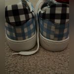 Draper James Womens  blue white checker flat shoes Photo 1
