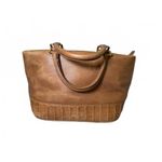 Loewe  Brown Leather Tote Bag with Croc-Embossed Trim Photo 2