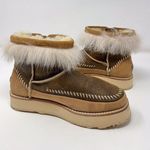 UGG  Womens Boots Brown Fluff Punk Toscana Sheepskin Suede Zip Ankle Booties US 7 Photo 9