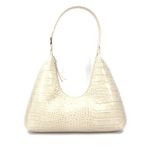BY FAR Amber Cream Crocodile Embossed Leather Large Shoulder Bag NEW Ivory Purse Photo 3