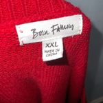 Born Famous Red Reindeer Christmas Holiday Sweater Cropped Cabin Crewneck XXL Photo 9