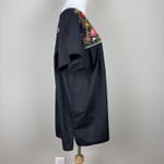 Liliana Cruz Hand Embroidered Blouse Top Womens 2X Black Floral Mexican Short Sl Photo 4