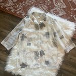 draper's & damon's Draper’s & Damon’s Sheer Leaf Print Button Down Shirt Photo 0