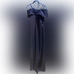 La Femme NWOT Off the Shoulder Gown in Navy trumpet Size 4 Photo 6
