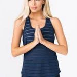 Zyia  active Havana tank top semi sheer navy blue womens size XL athletic running Photo 0