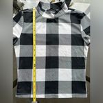 SheIn Buffalo Plaid Mock Neck Short Sleeve Crop Top in Black/White - Size Small Photo 5