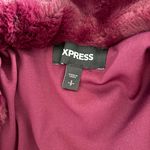 EXPRESS Maroon Fuzzy Jacket Photo 3