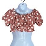 ZARA  Linen Blend Polka Dot Crop Top Size Small Photo 3