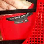 Sachin + Babi  Top Women's Medium Red Sleeveless Mesh Tank Top Tunic Photo 3