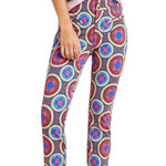 Anthropologie Essentials  Multicolored Geometric Print Slim Trouser Pant Size 2 Photo 0