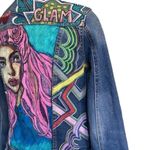 Custom Painted Blue Jean Jacket Original Pop Art style size extra small Photo 3