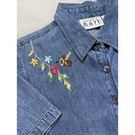 Vintage 90’s Keren Hart Women’s Denim Shirt Button‎ Up Embroidered BirdHouse NWT Blue Size L Photo 7