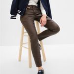 Gap NWT True Skinny Mid Rise Coated Jeans in Chocolate Brown Size 26 / 2 PETITE Photo 9