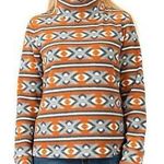 Mountain and Isles Mockneck Fleece Pullover Orange Photo 0