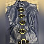 Venus  Navy Blue Sleeveless Top with Gold Accents 4 NWOT Photo 1