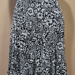 Briggs New York Black & Gray Floral Stretch Flare Skirt Sz M Photo 0